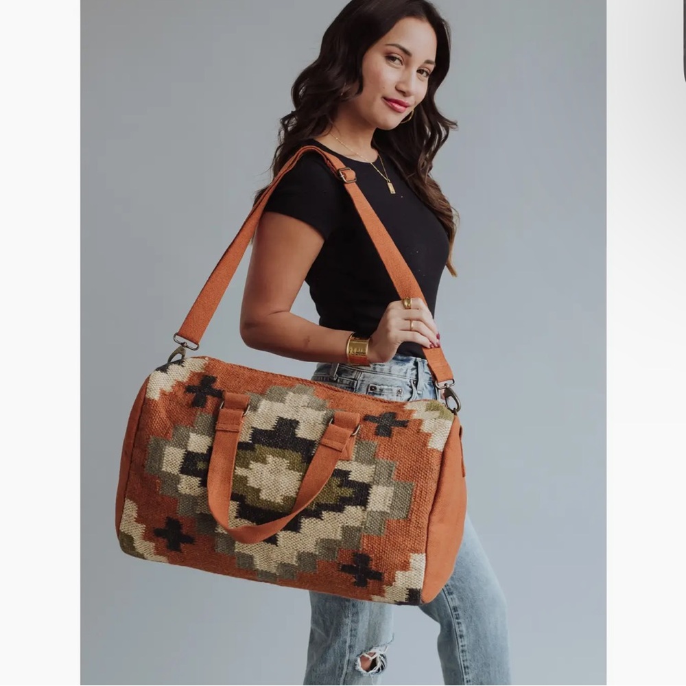 Panache Boho Aztec Duffel Weekender Bag - Picture 3 of 7